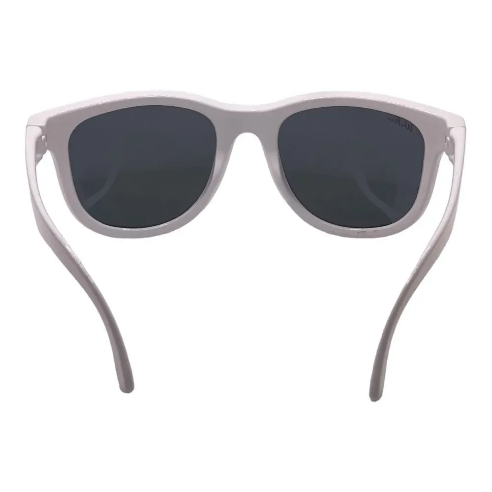 Wee Farers White Polarized Sunglasses with Mirrored Pink Lens